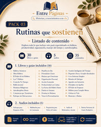 03. Rutinas que sostienen - Contiene 30 libros, 5 audios y un planificador imprimible de 30 días.