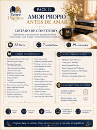 14. Amor propio antes de amar - 32 libros, 7 audios y el cuaderno “Volver a elegirte”.
