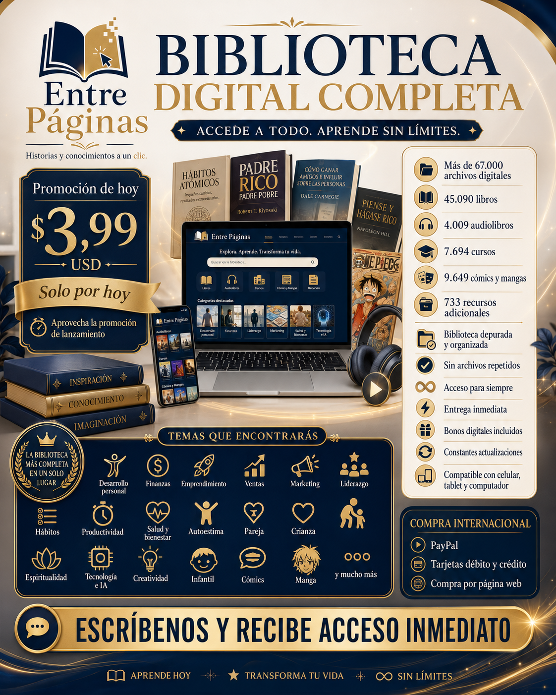 00. Biblioteca Digital Completa - más de 45.000 libros - más de 4.000 audio libros - más 18.000 extras