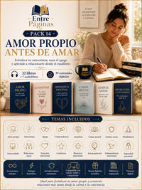 14. Amor propio antes de amar - 32 libros, 7 audios y el cuaderno “Volver a elegirte”.