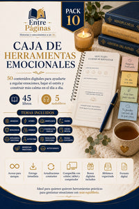 10. Caja de herramientas emocionales - recurso permanente para el hogar  35 libros para adultos, 10 infantiles.